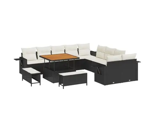 Sodo Sofų Rinkinys Su Saugykla 13 Pcs Juoda Poli Ratanas Sodo Sofų Rinkinys Su Saugykla 13 Pcs Juoda Poli Ratanas