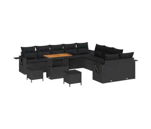 Aia Diivanikomplekt Padjaga 13 Pcs Must Polürotang