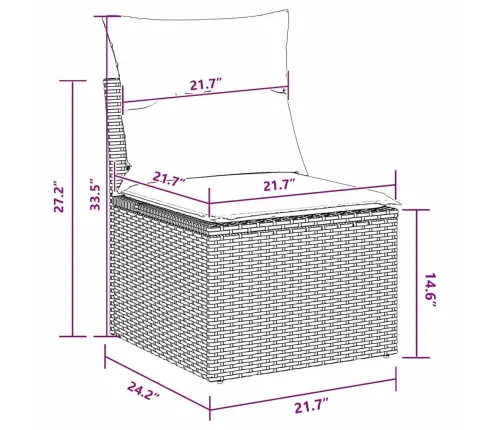Sodo Sofų Rinkinys Su Pagalve 8 Pcs Juoda 80 X 80 X 71 Cm