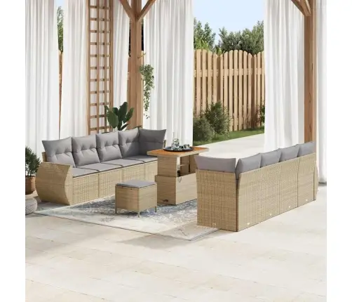 Aia Diivanikomplekt Ladustamisega 11 Pcs Beež Polürooster