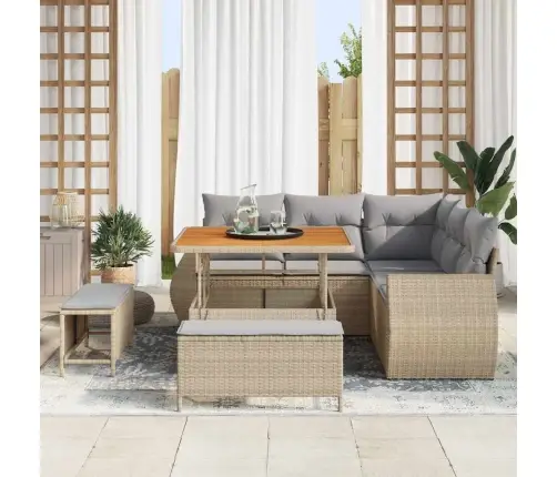 Aia Diivanikomplekt Padjaga 8 Pcs Beež Ja Helehall