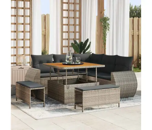 Dārza Dīvānu Komplekts 8 Pcs Pelēka 100 X 100 X 71 Cm Vidaxl