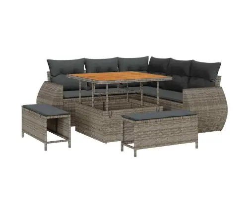 Dārza Dīvānu Komplekts 8 Pcs Pelēka 100 X 100 X 71 Cm Vidaxl