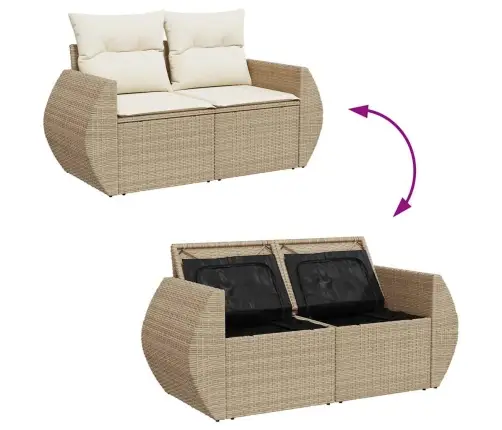 Dārza Dīvānu Komplekts 9 Pcs Bēša Un Krēmkrāsa 80 X 80 X 71 Cm Vidaxl