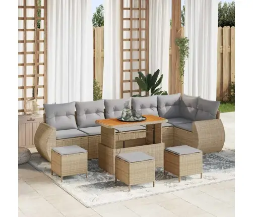 Aia Diivanikomplekt 10 Pcs Beež Ja Heledhall Polü Rattan