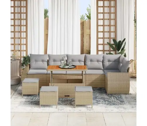 Aia Diivanikomplekt 10 Pcs Beež Ja Heledhall Polü Rattan