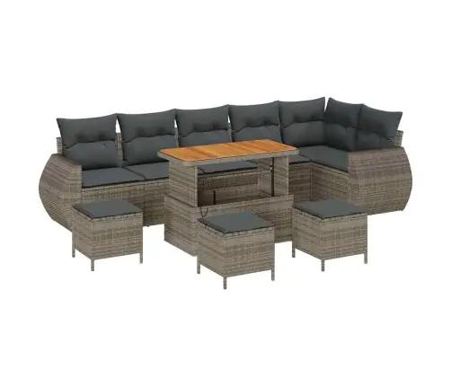 Dārza Dīvānu Komplekts 10 Pcs Pelēka 110 X 55 X 71 Cm Vidaxl