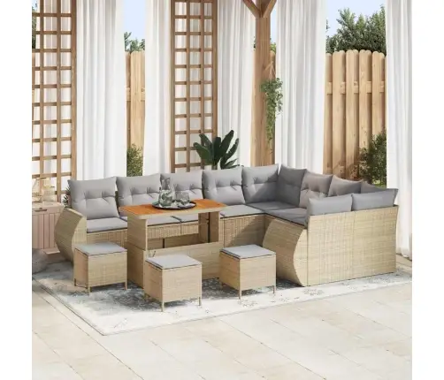 Aia Diivanikomplekt 13 Pcs Beež Ja Heledhall Polü Rattan