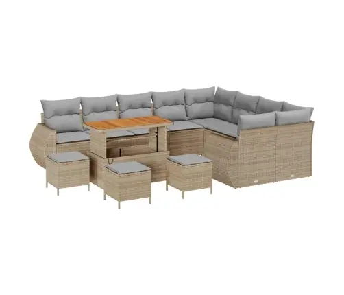 Aia Diivanikomplekt 13 Pcs Beež Ja Heledhall Polü Rattan