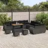 Dārza Dīvānu Komplekts 14 Pcs Melna 110 X 55 X 71 Cm Vidaxl