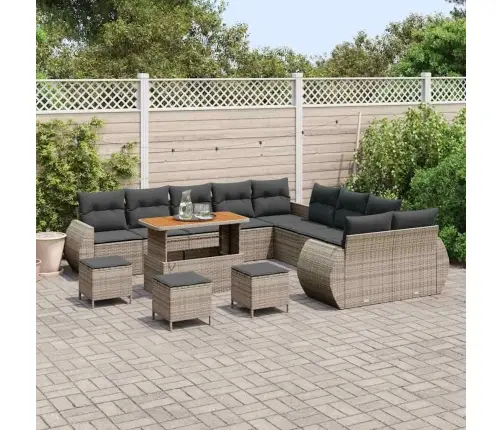 Dārza Dīvānu Komplekts 14 Pcs Pelēka 110 X 55 X 71 Cm Vidaxl