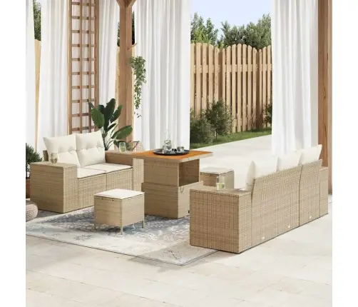 Dārza Dīvānu Komplekts 8 Pcs Bēša Un Krēmkrāsa 80 X 80 X 71 Cm Vidaxl