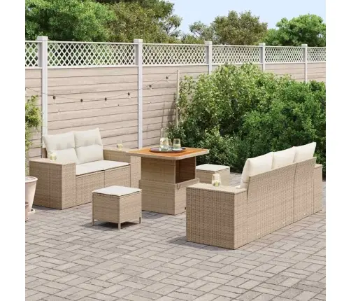 Dārza Dīvānu Komplekts 8 Pcs Bēša Un Krēmkrāsa 80 X 80 X 71 Cm Vidaxl