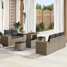Dārza Dīvānu Komplekts Ar Spilvenu 8 Pcs Pelēka 90 X 55 X 71 Cm Vidaxl