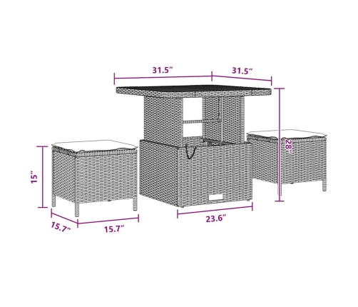 Dārza Dīvānu Komplekts Ar Spilvenu 9 Pcs Melna 80 X 80 X 71 Cm Vidaxl