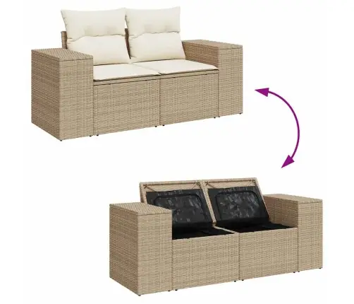 Dārza Dīvānu Komplekts 9 Pcs Bēša Un Krēmkrāsa 80 X 80 X 71 Cm Vidaxl