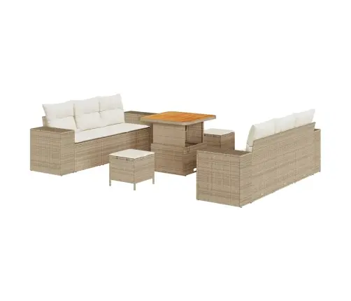 Dārza Dīvānu Komplekts 9 Pcs Bēša Un Krēmkrāsa 80 X 80 X 71 Cm Vidaxl