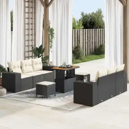 Aia Diivanikomplekt 9 Pcs Must Ja Kreemjas 90 X 55 X 71 Cm