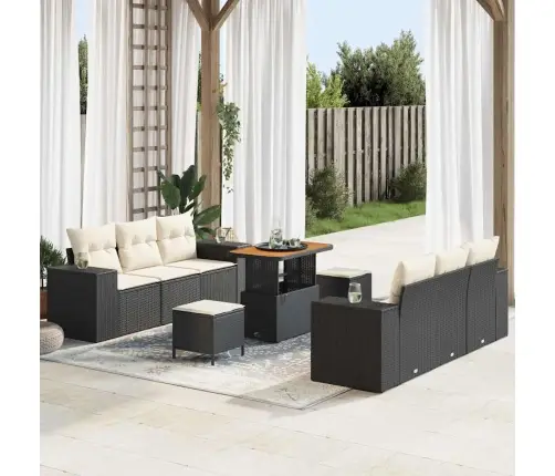 Aia Diivanikomplekt 9 Pcs Must Ja Kreemjas 90 X 55 X 71 Cm Aia Diivanikomplekt 9 Pcs Must Ja Kreemjas 90 X 55 X 71 Cm