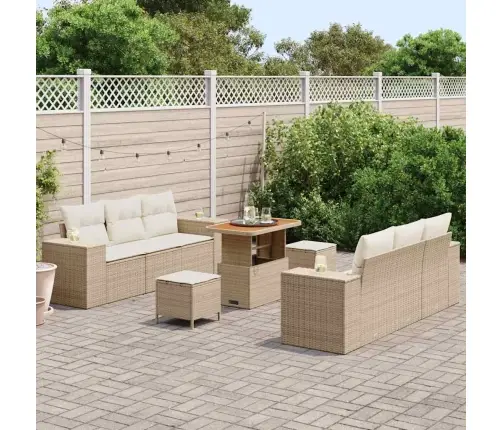 Dārza Dīvānu Komplekts 9 Pcs Bēša Un Krēmkrāsa 90 X 55 X 71 Cm Vidaxl