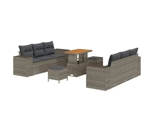 Dārza Dīvānu Komplekts Ar Spilvenu 9 Pcs Pelēka 90 X 55 X 71 Cm Vidaxl