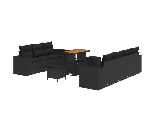 Aia Diivanikomplekt Padjaga Padjaga 10 Pcs Must Polü Rattan