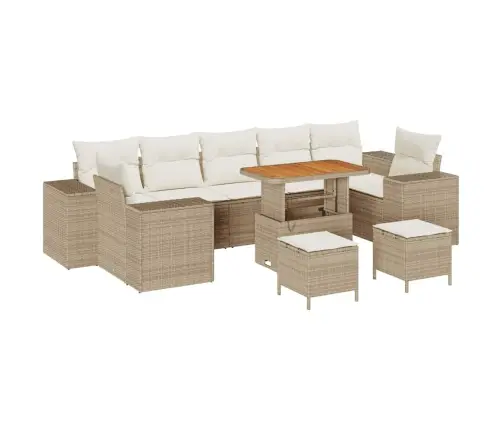 Dārza Dīvānu Komplekts 10 Pcs Bēšs Un Krēms 90 X 55 X 71 Cm Vidaxl