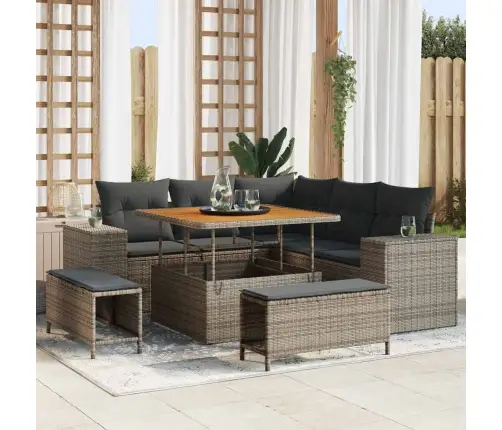 Dārza Dīvānu Komplekts 8 Pcs Pelēka 100 X 100 X 71 Cm Vidaxl