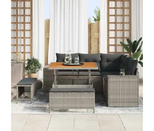 Dārza Dīvānu Komplekts 8 Pcs Pelēka 100 X 100 X 71 Cm Vidaxl