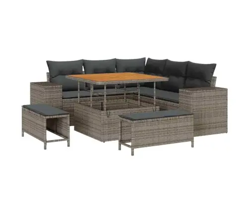 Dārza Dīvānu Komplekts 8 Pcs Pelēka 100 X 100 X 71 Cm Vidaxl