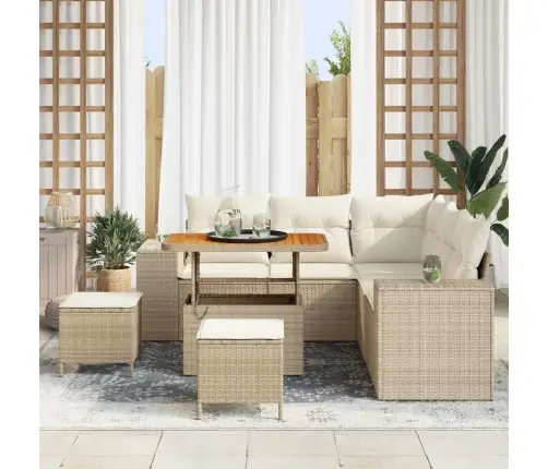 Dārza Dīvānu Komplekts 8 Pcs Bēšs Un Krēms 90 X 55 X 71 Cm Vidaxl