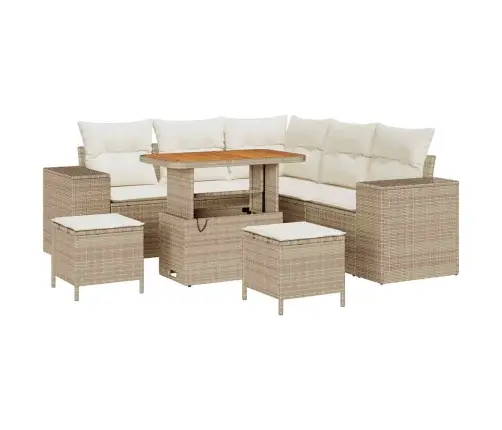 Dārza Dīvānu Komplekts 8 Pcs Bēšs Un Krēms 90 X 55 X 71 Cm Vidaxl