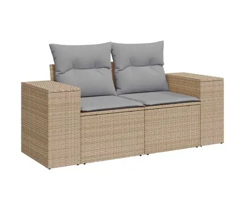 Sodo Sofų Rinkinys Su Pagalve 8 Pcs Bežinė Ir Šviesiai Pilka