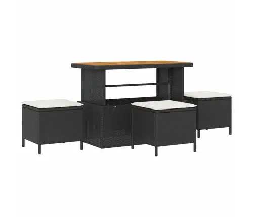 Sodo Sofų Rinkinys 9 Pcs Juoda Ir Kreminė 110 X 55 X 71 Cm