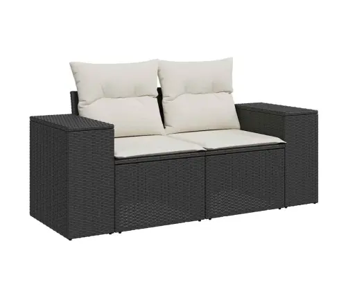 Sodo Sofų Rinkinys 9 Pcs Juoda Ir Kreminė 110 X 55 X 71 Cm