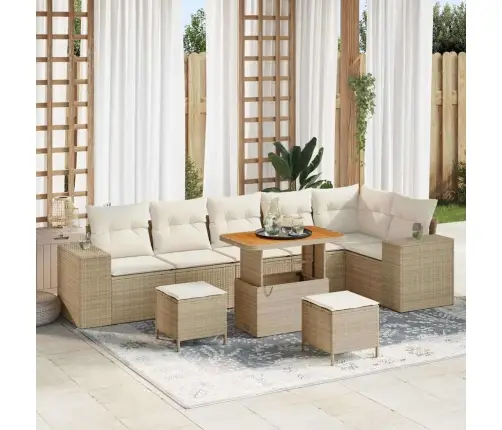 Dārza Dīvānu Komplekts 9 Pcs Bēšs Un Krēms 90 X 55 X 71 Cm Vidaxl