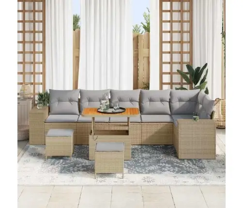 Aia Diivanikomplekt Padjaga Padjaga 9 Pcs Beež Ja Heledhall