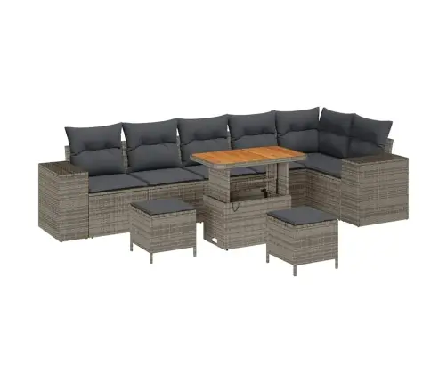 Dārza Dīvānu Komplekts Ar Spilvenu 9 Pcs Pelēka 90 X 55 X 71 Cm Vidaxl