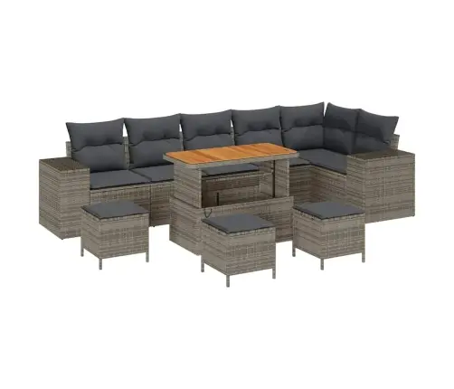 Dārza Dīvānu Komplekts 10 Pcs Pelēka 110 X 55 X 71 Cm Vidaxl