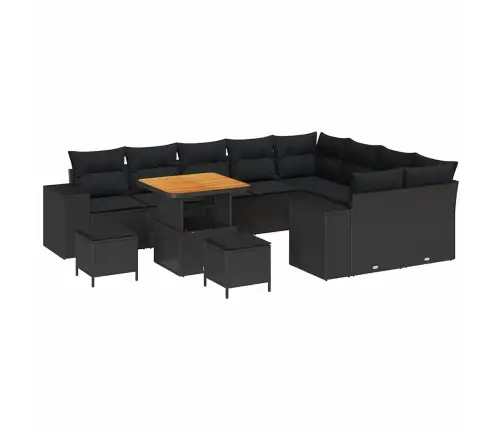 Sodo Sofų Rinkinys Su Pagalve 12 Pcs Juoda 80 X 80 X 71 Cm Sodo Sofų Rinkinys Su Pagalve 12 Pcs Juoda 80 X 80 X 71 Cm