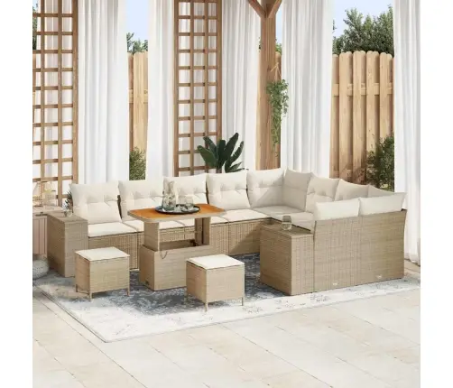 Dārza Dīvānu Komplekts 12 Pcs Bēšs Un Krēms 90 X 55 X 71 Cm Vidaxl