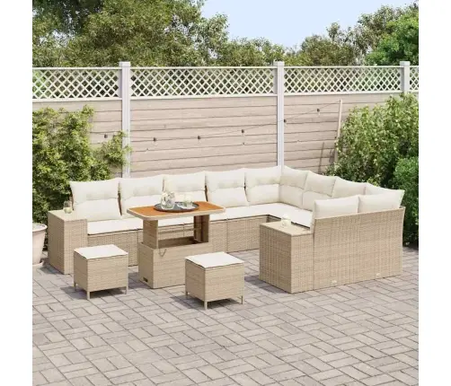 Dārza Dīvānu Komplekts 12 Pcs Bēšs Un Krēms 90 X 55 X 71 Cm Vidaxl