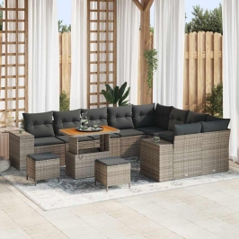 Dārza Dīvānu Komplekts 12 Pcs Pelēka 90 X 55 X 71 Cm Vidaxl