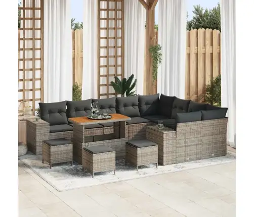 Dārza Dīvānu Komplekts 13 Pcs Pelēka 110 X 55 X 71 Cm Vidaxl