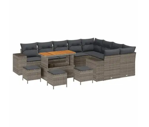 Dārza Dīvānu Komplekts 13 Pcs Pelēka 110 X 55 X 71 Cm Vidaxl