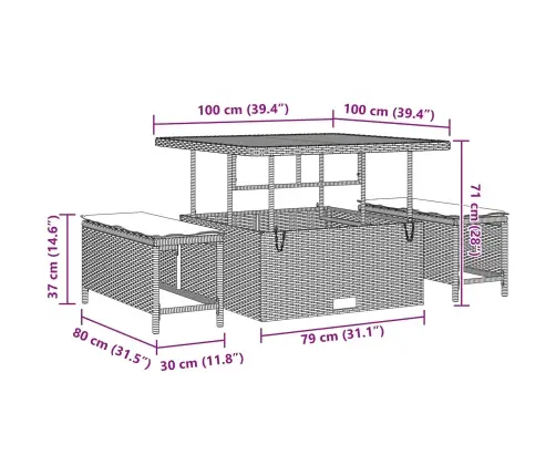 Sodo Sofų Rinkinys Su Pagalve 13 Pcs Juoda Poliratanas