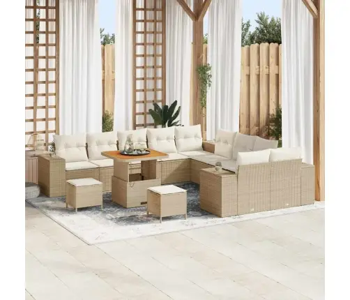 Dārza Dīvānu Komplekts 13 Pcs Bēšs Un Krēms 80 X 80 X 71 Cm Vidaxl