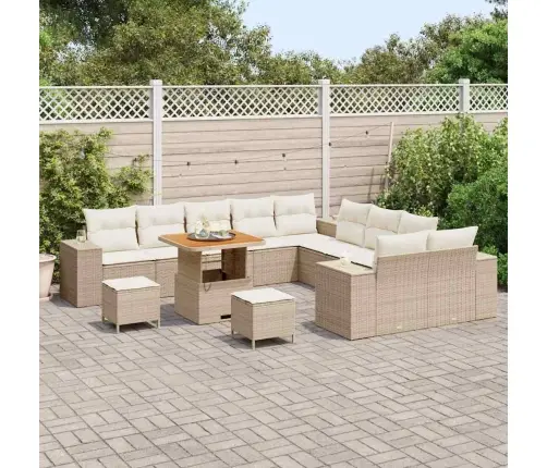 Dārza Dīvānu Komplekts 13 Pcs Bēšs Un Krēms 80 X 80 X 71 Cm Vidaxl