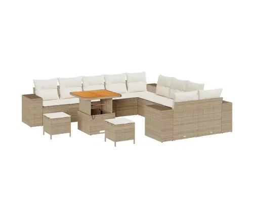 Dārza Dīvānu Komplekts 13 Pcs Bēšs Un Krēms 80 X 80 X 71 Cm Vidaxl