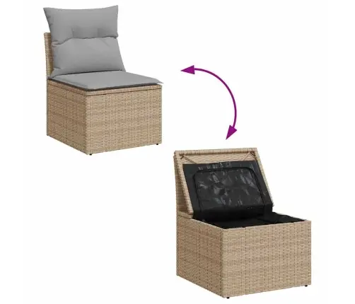 Aia Diivanikomplekt Padjaga 13 Pcs Beež Ja Heledhall Polürotang